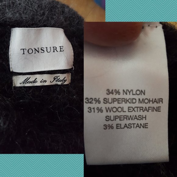 Tonsure Gray Cheetah Print Superkid Mohair Blend Fuzzy Crewneck Sweater Mobwife - Picture 4 of 4